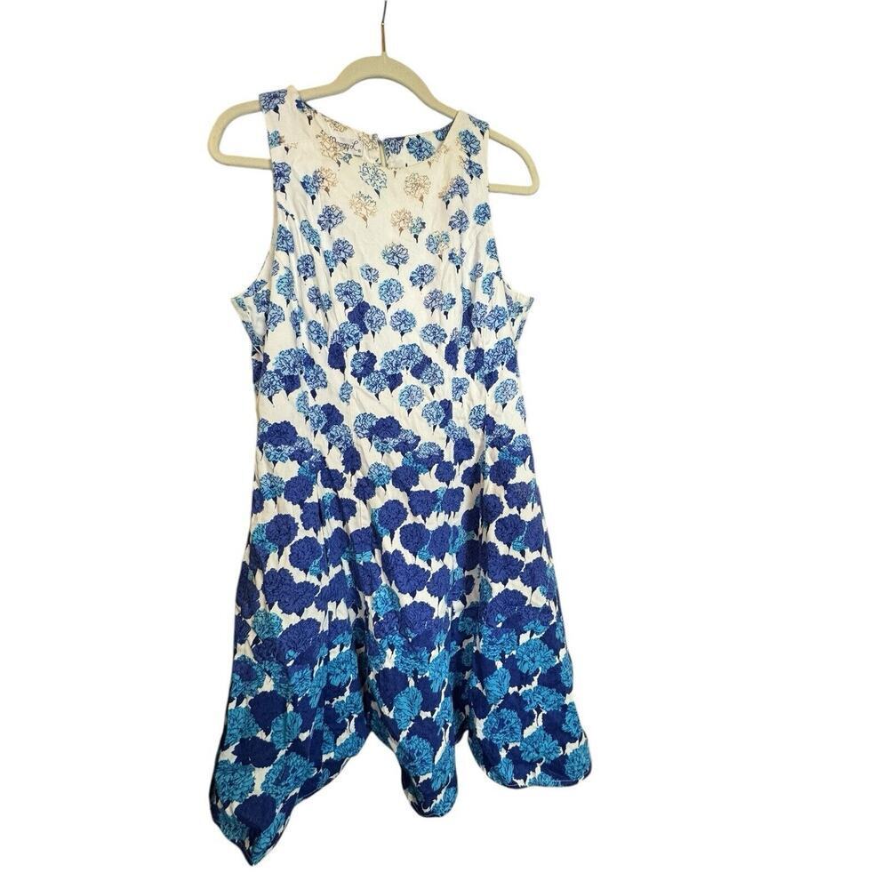Maggie L. Classic Blue & White Sleeveless Dress‎ Size 16 Bridal Or Baby Shower